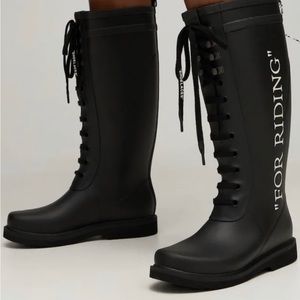 Off white “for riding” Wellington rubber boot